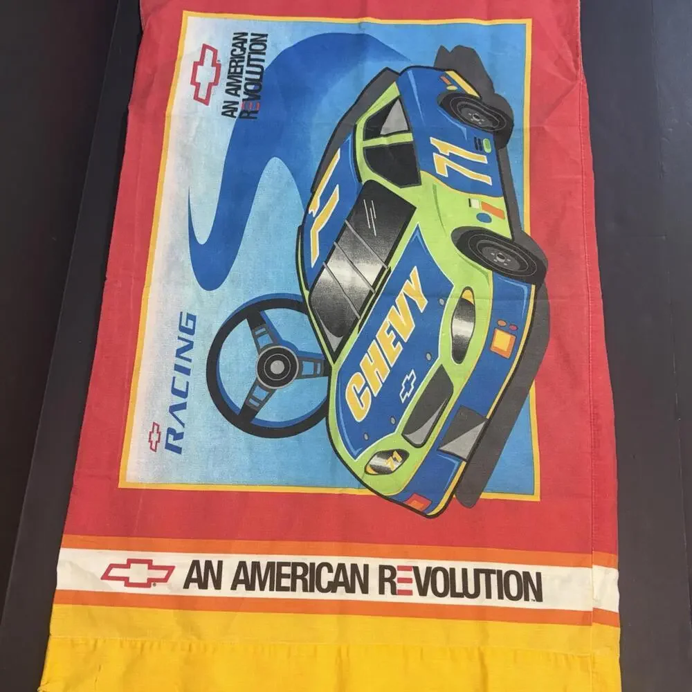 Vintage 80's Chevy Chevrolet Racing Standard‎ Pillow Case An American Revolution